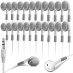 Xuhal 150 Pcs 3.5mm Earbuds Bulk for Classroom Earphones Headphones Plug Jack White Buds Bundle for Kids Children Students School Libraries Hospitals