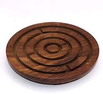 Game Labyrinth, Ball-in-a-Maze Puzzles, Handcrafted in India - Round