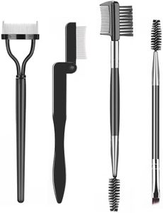 SWEET VIEW Eyelash Comb Lash Separator Tool Brow Brush & Lash Spoolie Professional Eye Makeup Tools (4 Pieces Set)