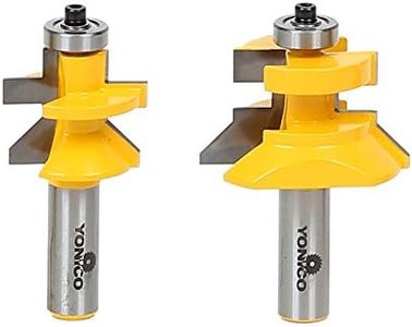 Yonico 15227 Matched Tongue and Groove V-Notch Router Bit Set 1/2-Inch Shank