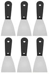 AASONS 3 Inch Tempered Steel Paint Scraper Putty Knife, Painting Tools, Spackle Knife, Wallpaper Scrapping, Painters Tool, Crown Molding Tool, Paint Remover Scrapper with Handle (Pack Of 6)