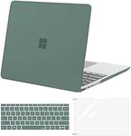 MOSISO Case Only Compatible with Microsoft Surface Laptop Go 3/2/1 12.4 inch 2023-2020 Release (Models: 2013 & 1943), Protective Plastic Hard Shell Case&Keyboard Cover&Screen Protector, Emerald Green