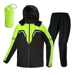 VIKAMAKA Outdoor Rain Suit, Waterproof Breathable Lightweight 2 Pieces Rainwear,All-Sport Cycling Bike Rain Jacket & Trouser Raincoat for Men (as1, alpha, xx_l, regular, regular, Fluo&Black)