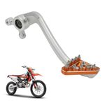 Dirt Bike Rear Brake Pedal Foot Lever Forging Process Aluminum for SX125 SX150 SX-F250 XC125 XC-F250 EXC-F250 XC-W250 XC250 XC-W300 EXC-F450 TE250 TE300 TC250 MC125 EX250F MC450F 2016-2022 - Orange