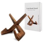 Cookbook Holder Stand for Kitchen, Recipe Book Holder for Kitchen Counter, Cook Book Stand, Wooden Kitchen Book Holder, Rustic Cook Book Holder Stand with Natural Wooden Grains (1 in Rustic Brown)