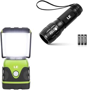 Lighting EVER Bundle 2 Items: 1000LM LED Camping Lantern, Battery Powered LED Flashlight LE1000 High Lumens, Small and Extremely Bright Flash Light
