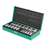 Socket Set inch 1/4 & 1/2 inch 24 pcs by WIESEMANN 1893 I Sockets in Sizes 5/32"-9/16 inch I from The Encore Series I with Practical Tool Box I 81512