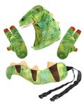 Roicaholy Dinosaur Tail Hat and Paw Gloves Set, Dragon Crocodile Costume Accessory Halloween Cosplay Dino Theme Party Favor