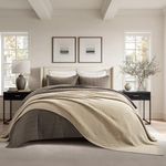 EVERGRACEHOME Chunky Chenille Knit Throw Blanket for Couch, Soft Luxurious Oversized Queen Moss Stitch Blanket for Bed, Large Cozy Farmhouse Knitted Throw for Sofa, Sand Dune, 90" x 90"