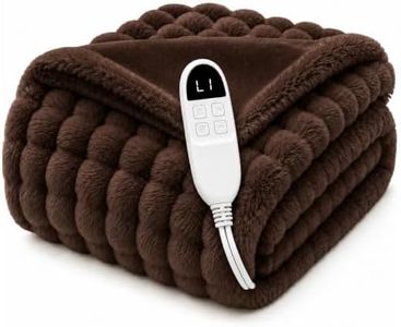Electric Heated Blanket Throw72"x84"Faux Fur+Flannel Heated Blanket Brown