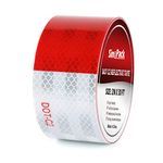 SinoPack Reflective Safety Tape Red & Sliver Dot Reflective Tape for Trailers and Trucks Retroreflective Conspicuity Markings 1Pack 2IN X 30FT