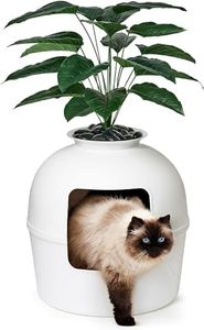 Secret Litter Box - Hidden Litter Box Enclosure with Odor Control - Perfect for Large Cats (Vivid White)