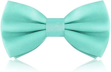 Adjustable Bowtie, Bow Tie for Men, Tux Bowtie Formal Classic Pre-Tied Bow Tie, Neck Bowtie Satin Bow Tie for Party Wedding (Bluish Green)