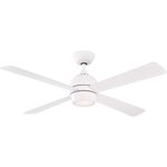 Fanimation Kwad 52 inch Indoor Ceiling Fan with LED Light Kit - Matte White