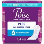 Poise Incontinence Pads for Women/Bladder Leakage Pads/Bladder Control Pads, 4 Drop, Moderate Absorbency, Long Length, 84 Count