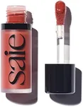 Saie Dew Blush - Lightweight Liquid Blush with a Blendable + Buildable Cream Finish - Dewy Cheek Tint with Doe Foot Wand Makeup Applicator - Warm Terracotta Blush - Spicy (.40 oz)