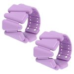 PATIKIL Adjustable Wrist Weights Set of 2, 2Lbs Total (1lb Each) Silicone Ankle Walking Weights for Women Men Bracelets for Training Yoga Jogging Aerobics, Purple