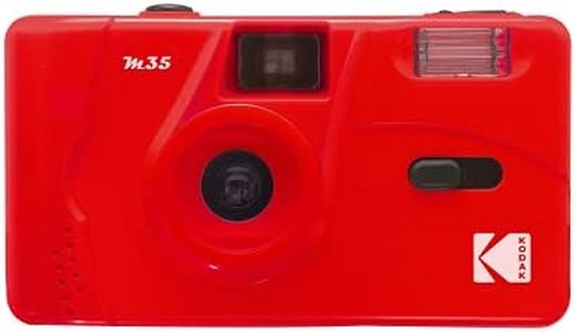 Reusable Kodak M35 35mm Film Camera, Fixed-Focus and Wide Angle, Easy to use, Build in Flash and Compatible with 35mm Color Negative or Black and White Film (Film and Battery NOT Included) (Flame Scarlet)