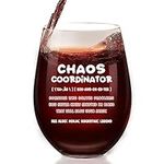 Chaos Coordinator Tumbler Cup - Thank You Gifts for Her, Mom,Coworker, Manager, Teacher,Boss Lady-Birthday Gifts for women-15OZ Glass Cup.