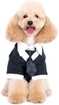 Alfie Pet - Oscar Formal Tuxedo with Black Tie and Red Bow Tie - Color: Black, Size: Medium