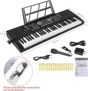 Hricane 61-Key Digital Keyboard – Black Electronic Piano