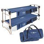 Disc-O-Bed Large Cam-O-Bunk Benchable Bunked Double Cot w/Organizers, Navy Blue