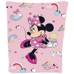 Disney Minnie Mouse Fun Fleece Blanket Throw Super Soft Bed Accessories Gift for Girls Pink