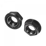 uxcell M6 Serrated Flange Hex Lock Nuts, Carbon Steel Black Oxide Finished 20pcs