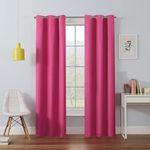 Eclipse Kendall Blackout Curtain, Thermal Insulated Grommet Window Panel, Noise Reducing Curtains for Bedroom, Living Room or Nursery, (1 Panel), 54 in Long x 42 in Wide, Raspberry