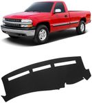 FIILINES Dash Cover for 1999-2006 GMC Sierra/Chevrolet Silverado, 2000-2006 GMC Yukon XL/Chevy Suburban Tahoe Avalanche, Dashboard Cover Mesh Dash Mat Black