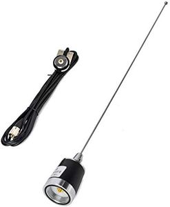 HYS Dual Band NMO Antenna, 144/430Mhz UHF VHF 21inches Antenna with 4meter(13.1ft) PL259(UHF Male) RG58 Coax Cable Bracket Mount for Yaesu Motorola ICOM Kenwood Truck Car Mobile Radio Transceiver