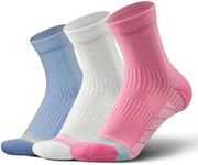 BRISIRA Coolmax Bamboo Viscose Running Compression Quarter Socks Women Moisture Wicking Anti Blister Athletic Ankle Cushion