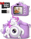 Kids Camera, Gofunly Kids Camera for Girls, 1080P HD 2.0 Inch Screen Kids Digital Camera with 32GB Card, Birthday Christmas Kids Toys Gifts Selfie Childrens Camera for Kids Age 3-12 Years Old Girls