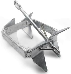 Anchor-Man Boat Anchors Galvanized Foldable Sliding Cube Square Anchor Sand Small Box Anchor Suitable for 18 to 23ft Offshore Sport Boats, Pontoon Boats (13 lbs)