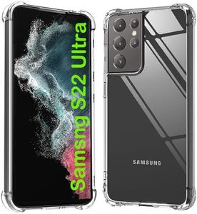 for Samsung S22 Ultra Case,Samsung Galaxy S22 Ultra Case,Clear[Anti-Yellowing][Shockpoof][Military Grade Protection] Reinforced Corners Slim Fit Flexible TPU Bumper Phone Case for S22 Ultra,Clear