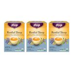 Yogi Tea - Restful Sleep Tea (3 Pack) - Support a Good Night's Sleep with Valerian, Skullcap, Chamomile, Passionflower, and Lavender - Caffeine Free Organic Herbal Tea - 48 Tea Bags