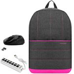 VanGoddy Magenta Trim Light Weight Laptop Backpack for HP EliteBook/ChromeBook/Envy/OMEN/Pavilion/Stream / 11" to 15inch + 12ft HDMI Cord