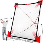Net Playz Golf Practice Auto Return Net,10Ft x 10Ft, Quick Set-up, Multi-Angle Adjustment, Golf Rebound net, Outdoor Training net
