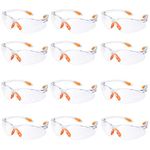 Safety Glasses Pack of 12 Safety Goggles Eyewear Safety Specs Clear Eye Protection Glasses Protective Safety Glasses for Work Personal Protective Equipment Security Glasses Anti Dust/Scratch/Mist/Wind