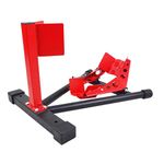 BikeTek Motorcycle Wheel Chock Motorbike Paddock Stand Series 5 Front Wheel Chock (Red)