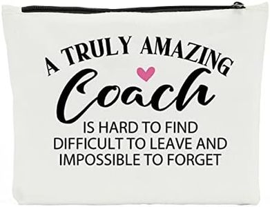 Coach Gifts - Best Coach Gifts For Women Makeup Bag -Coworker Gifts - Cheer Gifts For Coach - yoga, Hockey, Baseball, Softball, Gymnastics Coach Appreciation Gift Cosmetic Bag Travel Toiletry Bag, White115, 10X6X1.9 inches