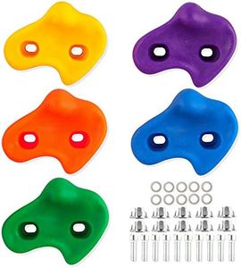 Rock Climbing Holds, 5 pcs Climbing Holds for Kids, Textured Climbing Holds, Rock Climbing Plastic Multicolor Equipment, Can be Fixed on the Wall, Tree House, Rock Climbing Kit Includes 5 Screws