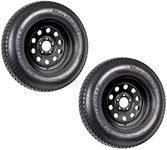 eCustomrim 2-Pack Trailer Tire On Black Wheel Modular Rim ST205/75D15 Load Range C 5 Lug On 4.5 15 x 5-2 Year Warranty w/Free Roadside