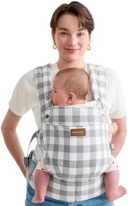 Momcozy Marsupio Neonato in Lino e Cotone Naturali, Marsupio Ergonomico Neonato, Leggero e Confortevole, Durevole, Mani Libere per Mamme e Papà, Motivo a Scacchi Ardesia