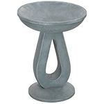 Outsunny Resin Bird Bath for Outdoors, 20.1" Tall Round Birdbath with Stone Look, Freestanding Bird Feeder for Garden, Yard, Patio Decor, Grey