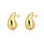 LecAit 14K Gold Small 18mm Waterdrop Earrings for Women,Lightweight Small Teardrop Hollow Drop Dangle Earrings for Women Girls Fashion Jewelry Gift Gold