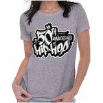 Brisco Brands The 50th Anniversary of Hip Hop Logo Womens T Shirt Ladies Tee, Sport Grey, L