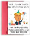 Missonemi Funny Trump 17th Birthday Card for Him Her, Humorous Donald 17th Birthday Gift for Son Daughter, Happy 17 Year Old Birthday Card Gifts for Niece Nephew