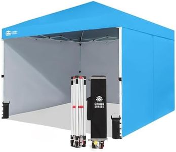 CROWN SHADES 10X10 Commercial Instant Pop Up Canopy Tent with Sidewalls, Sky Blue
