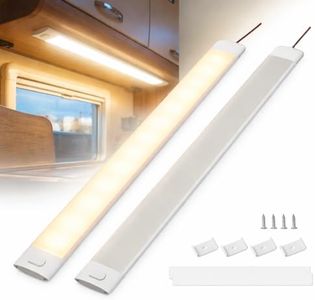 Bonlux 12V Interior LED Lights Bar Van, 120 LEDs 12V LED Strip Light for Campervan RV Carvan Boat Motorhome Kitchen with Switch,4000K,Ultrathin Design, 2Pack